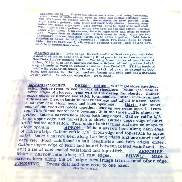 Vintage Mail Order Doll Toaster Cover Transfer Pattern #659 - Picture 7 of 7